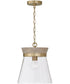 Finn 1-Light Pendant White Wash and Matte Brass