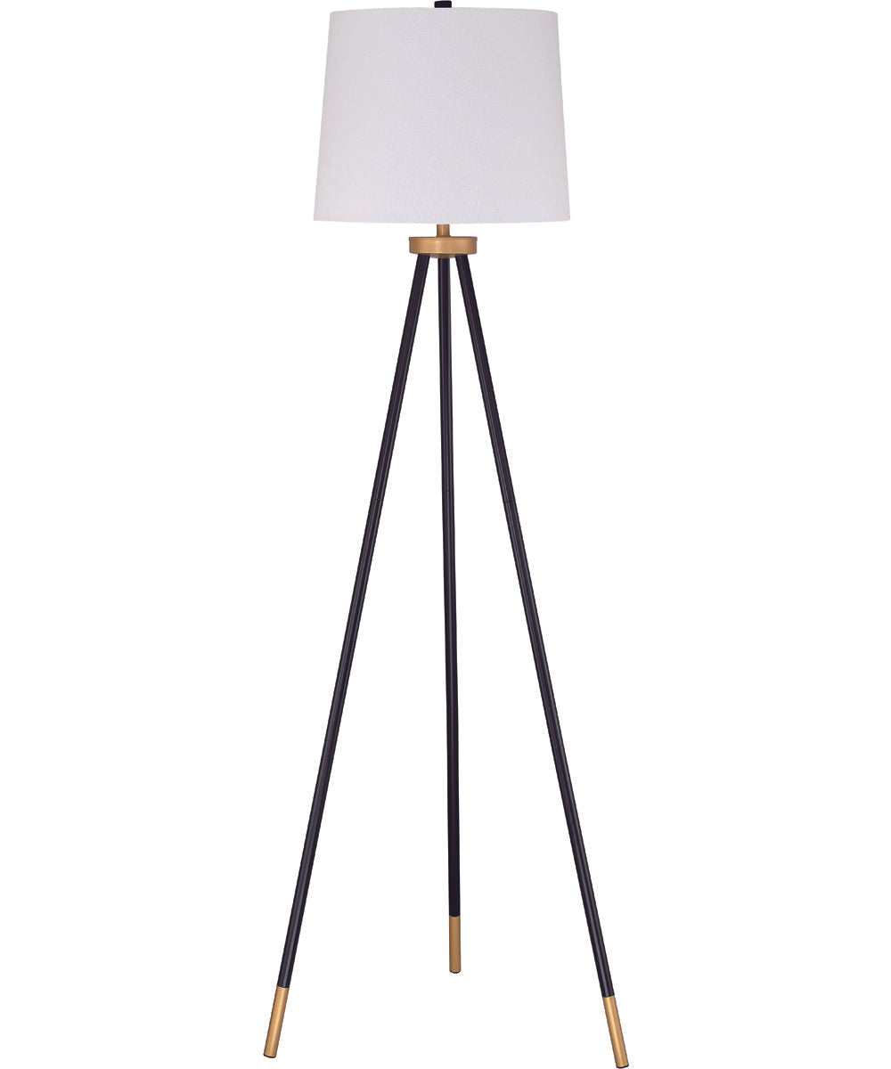 1-Light Floor Lamp Painted Black/Painted Gold