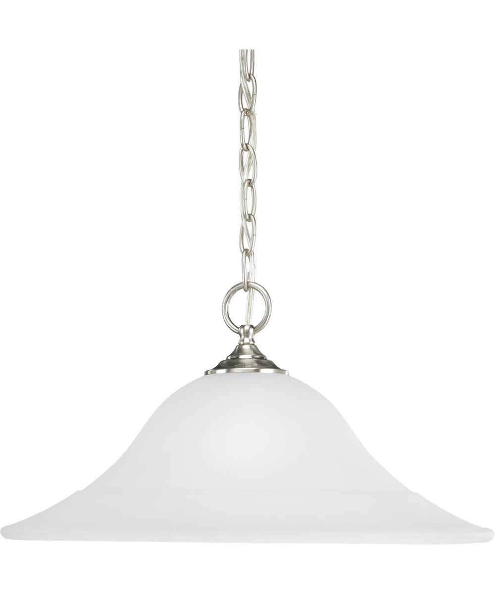 Trinity 1-Light Etched Glass Traditional Pendant Light Brushed Nickel