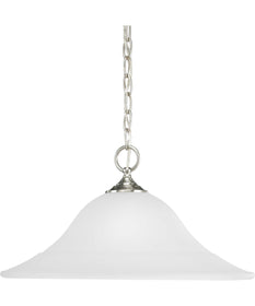 Trinity 1-Light Etched Glass Traditional Pendant Light Brushed Nickel