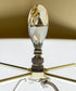 Stephanov Large Champagne Crystal Teardrops Lamp Finial Antique Brass 2.85"h