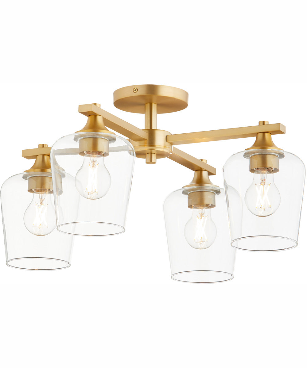 Veno 4-light Ceiling Flush Mount Aged Brass