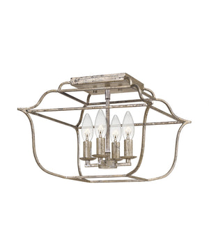 Gallery 4-light Semi Flush Mount Century Silver Leaf