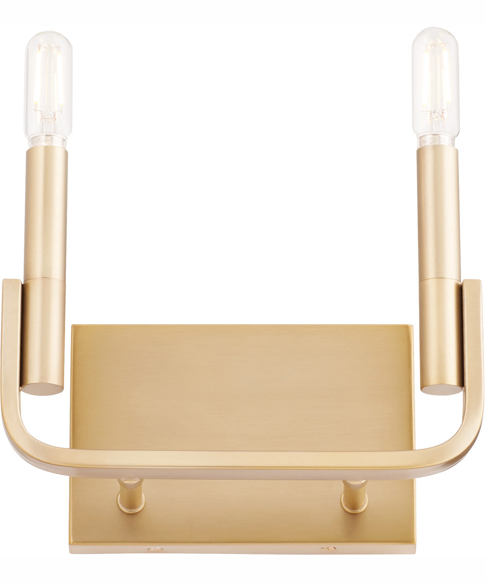 Tempo 2-light Wall Mount Light Fixture Aged Brass