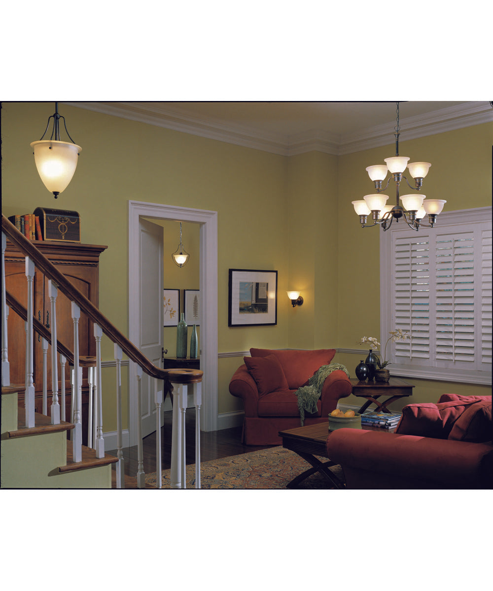 Madison 1-Light Etched Glass Traditional Bath Vanity Light Antique Bronze