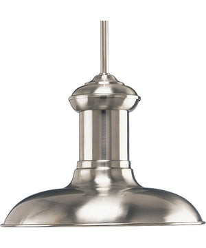 Brookside 1-Light Spun Metal Shade Coastal Pendant Light Brushed Nickel