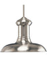 Brookside 1-Light Spun Metal Shade Coastal Pendant Light Brushed Nickel