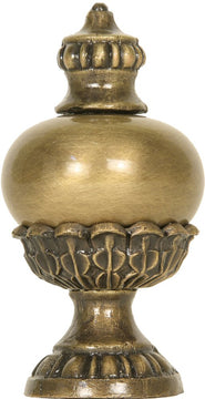 Stately Urn Antique Metal Lamp Finial 2.25"h