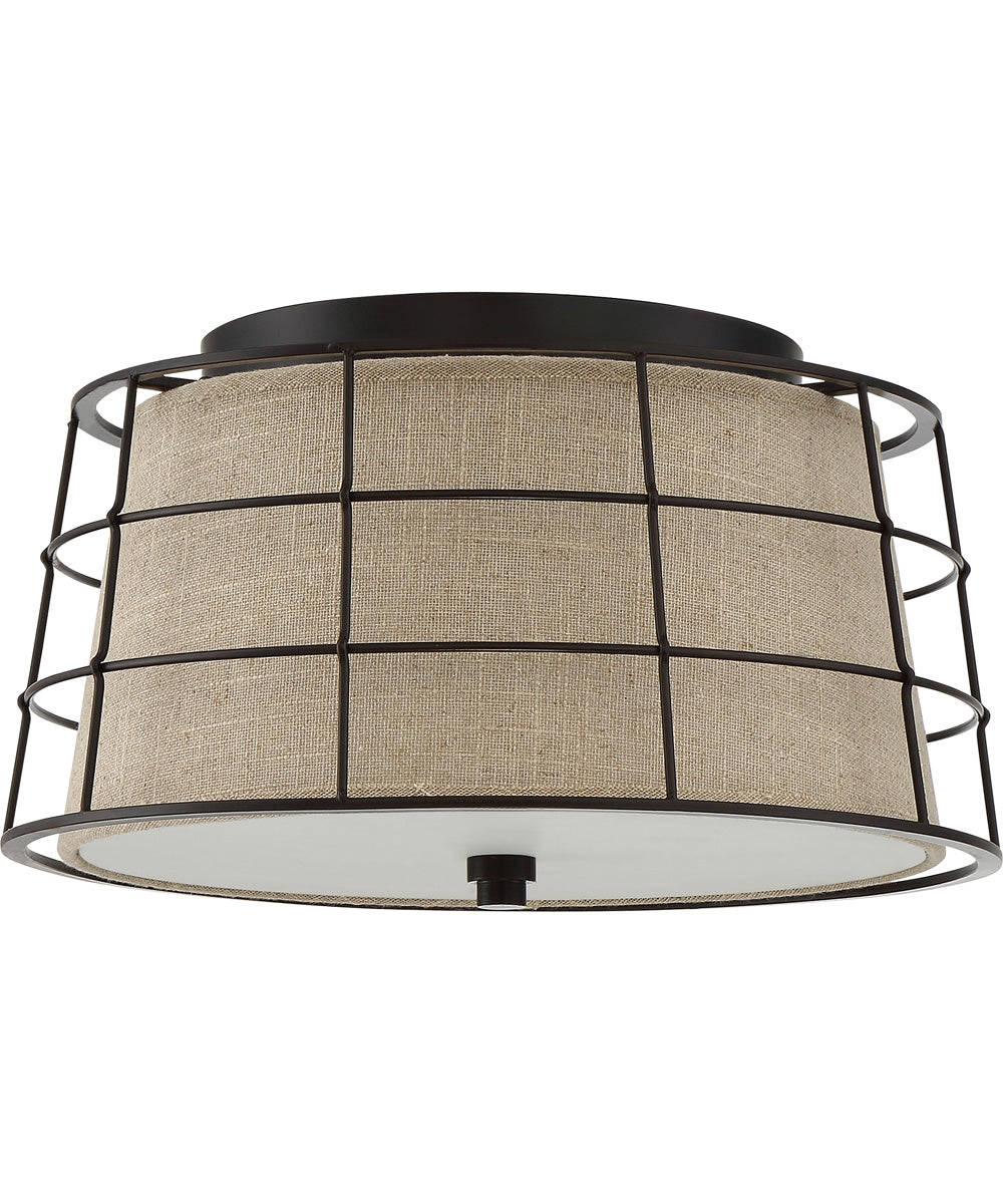 Landings Medium 3-light Flush Mount Mottled Cocoa