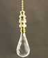 Acrylic Faceted Pendant Fan Pull 2.75"h Polished Brass Base Chain