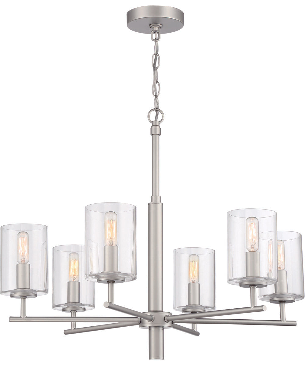 Hailie 6-Light Chandelier Satin Nickel