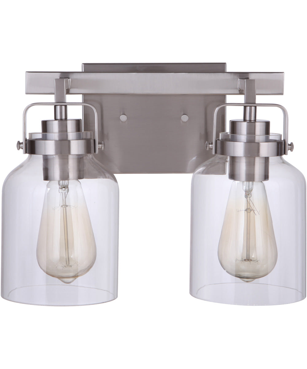 Foxwood 2-Light Vanity Brushed Polished Nickel