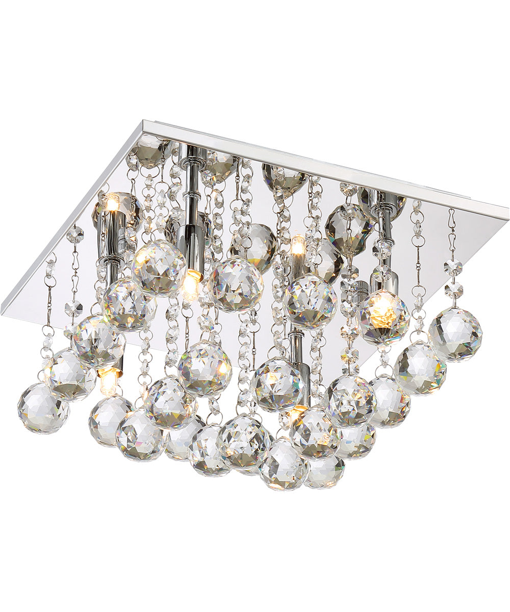 Bordeaux Small 4-light Flush Mount Polished Chrome