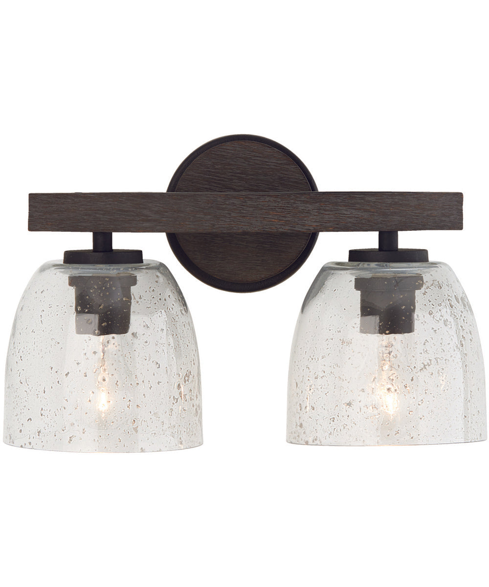 Clive 2-Light Vanity Carbon Grey and Black Iron