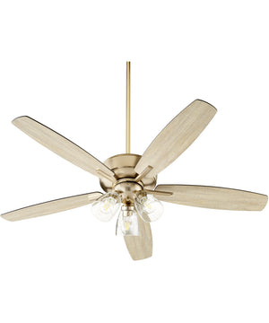52" Breeze 3-light Ceiling Fan Aged Brass