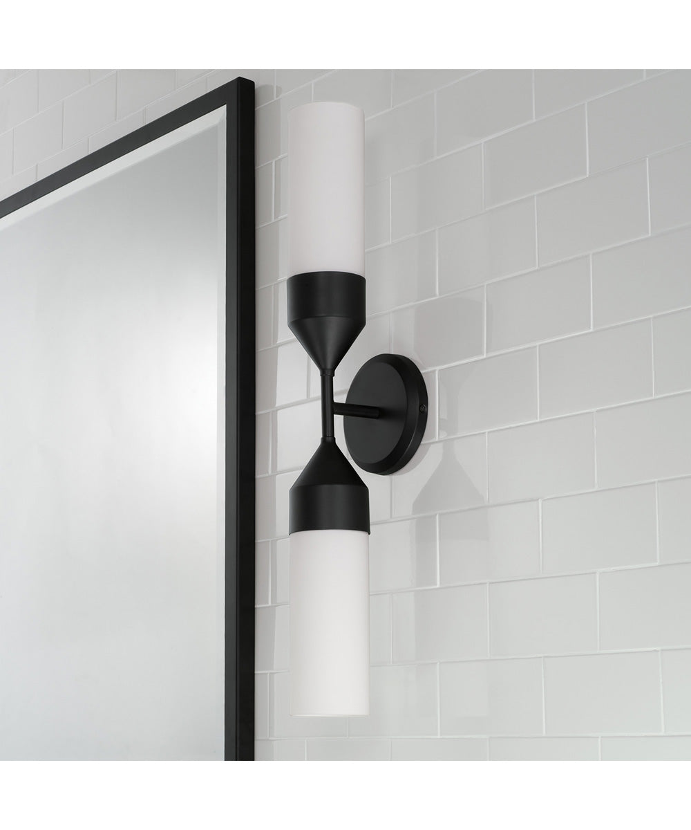Devon 2-Light Sconce Matte Black