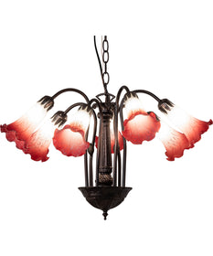 24" Wide Tiffany Pond Lily 7 Light Chandelier