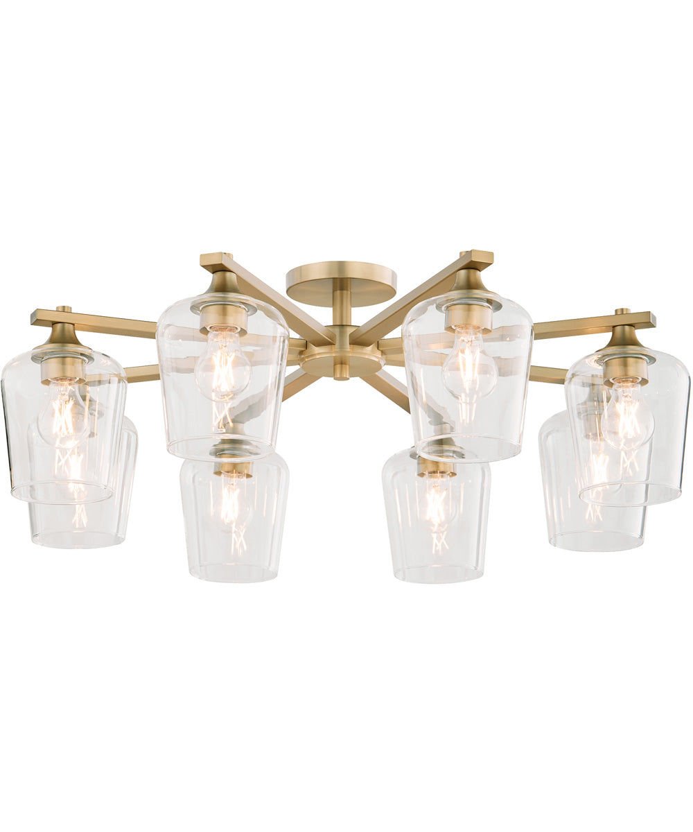 Veno 8-light Ceiling Flush Mount Aged Brass