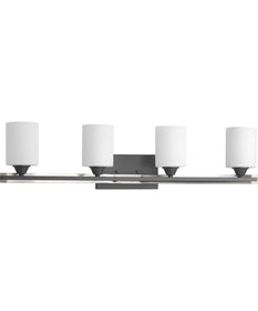Dart 4-Light Etched Glass Modern Bath Vanity Light Graphite