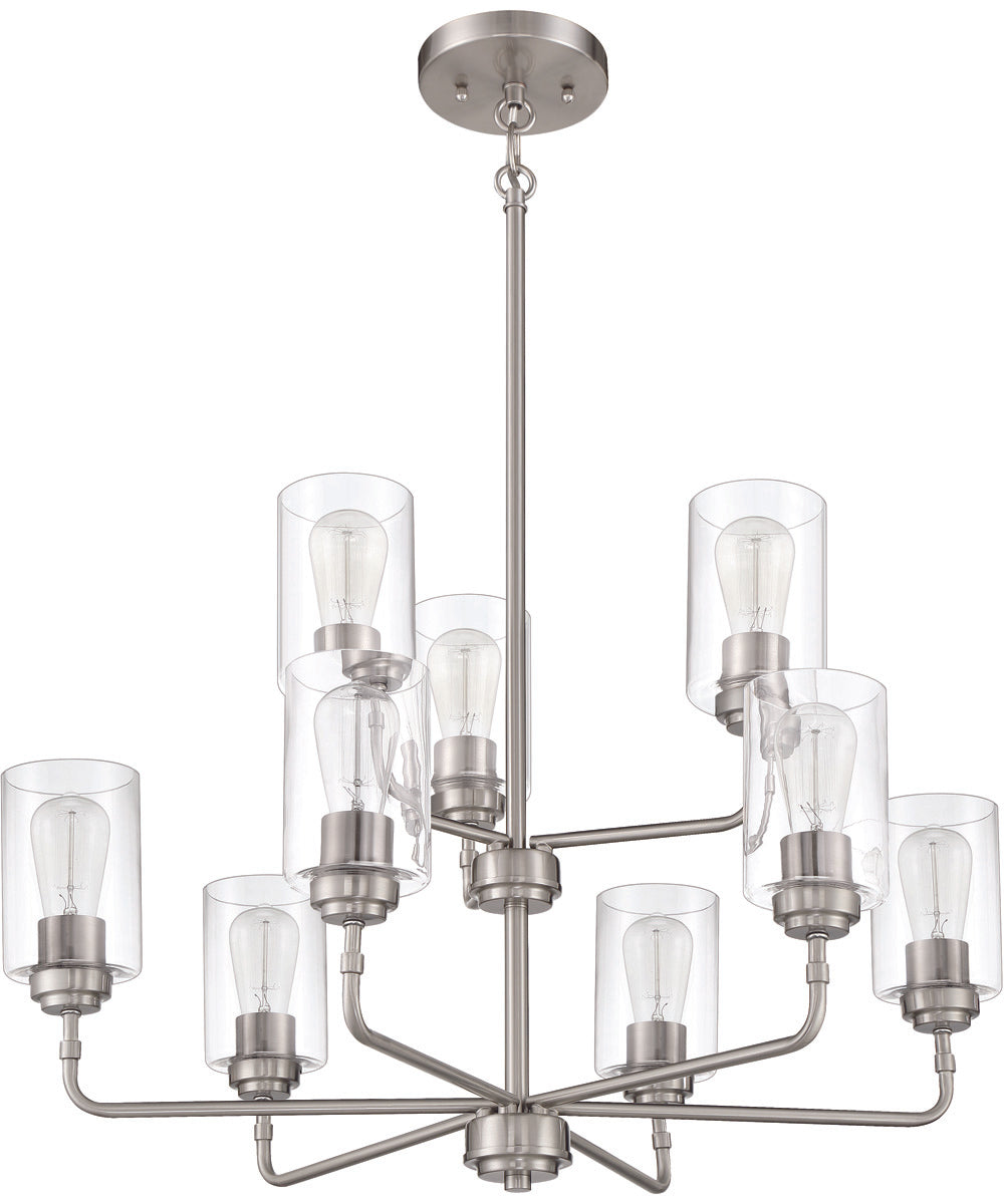 Stowe 9-Light Chandelier Brushed Polished Nickel