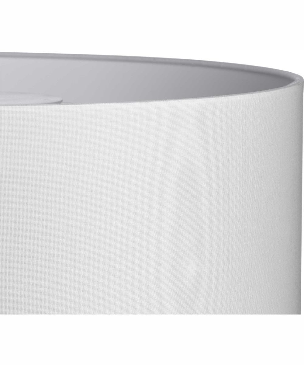 Markor 1-Light White Linen Shade Transitional Pendant Brushed Nickel;Matte Black;Vintage Brass