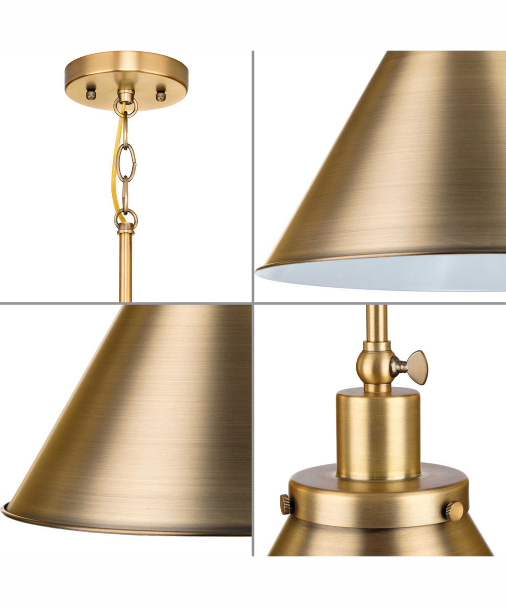 Hinton 1-Light Modern Farmhouse Pendant Vintage Brass