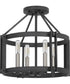 Victor 4-light Semi Flush Mount Mottled Black