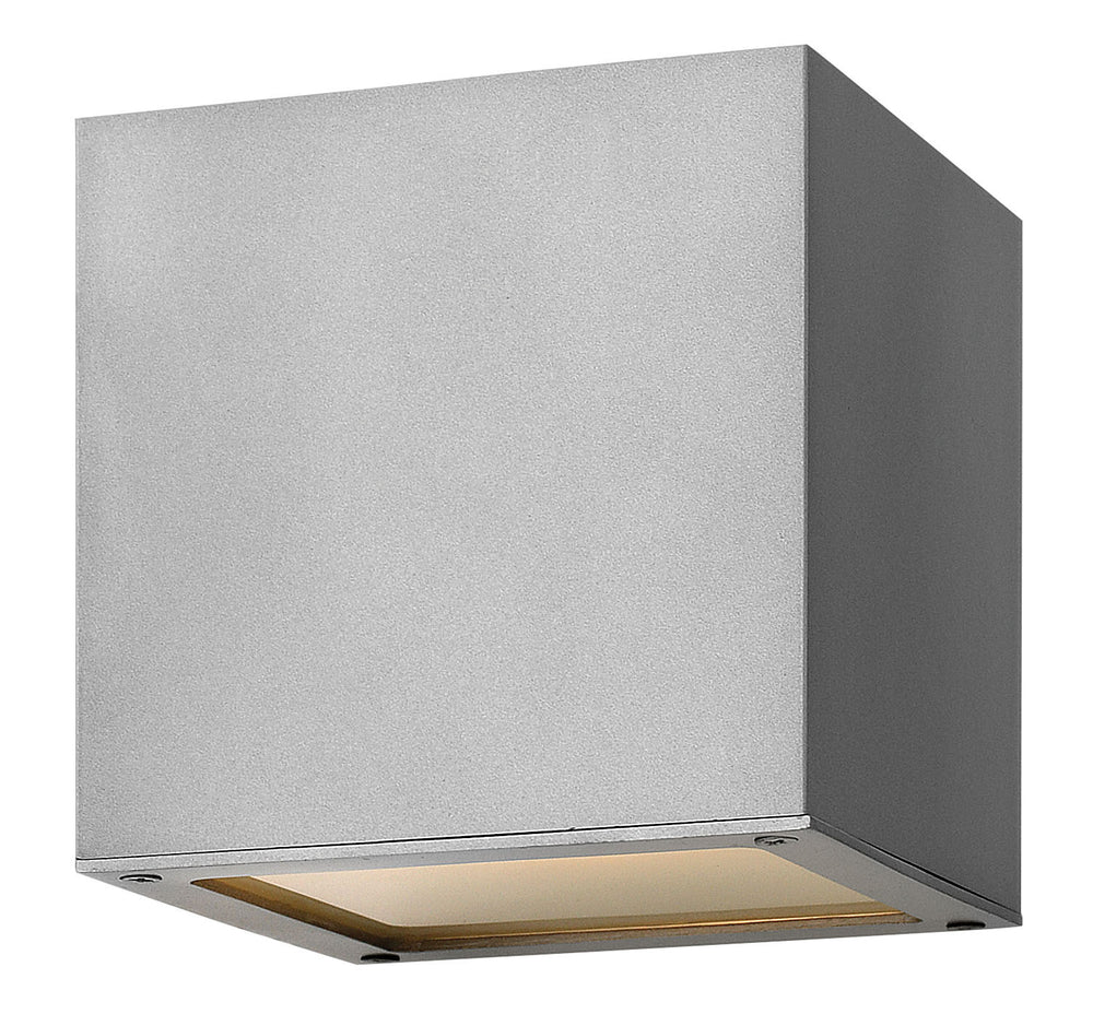 6"H Kube 1-Light Small Outdoor Wall Light in Titanium
