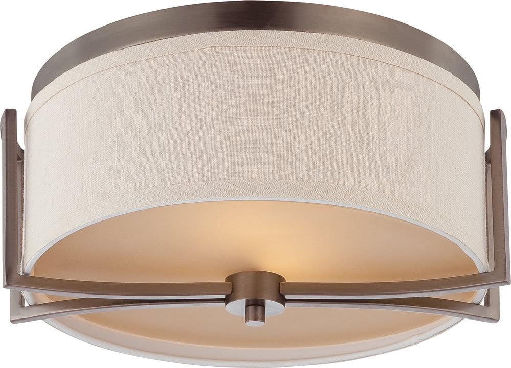 15"W Gemini 2-Light Close-to-Ceiling Hazel Bronze