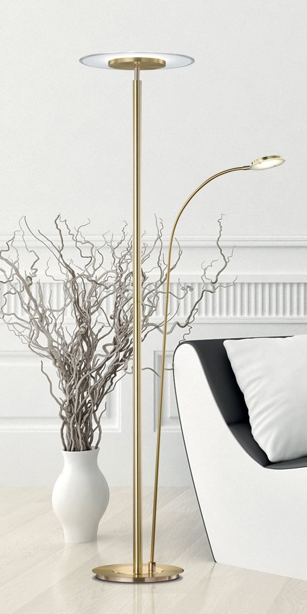 71"H Tampa LED Torchiere  Brass-Matte
