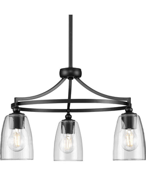 Parkhurst 3-Light New Traditional Clear Glass Chandelier Light Matte Black