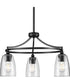 Parkhurst 3-Light New Traditional Clear Glass Chandelier Light Matte Black