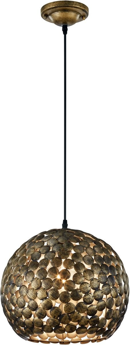 13"W Frieda 1-Light  Pendant Antique Brass