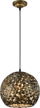 13"W Frieda 1-Light  Pendant Antique Brass