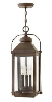 11"W Anchorage 3-Light Outdoor Hanging Light in Light Oiled Bronze