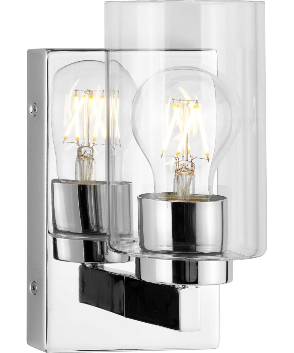 Goodwin 1-Light Modern Vanity Light with Clear Glass Polished Chrome