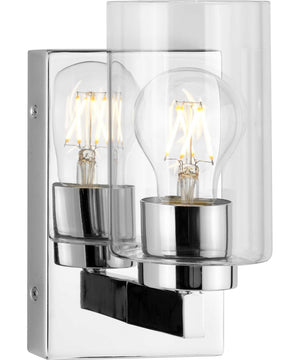 Goodwin 1-Light Modern Vanity Light with Clear Glass Polished Chrome
