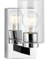 Goodwin 1-Light Modern Vanity Light with Clear Glass Polished Chrome