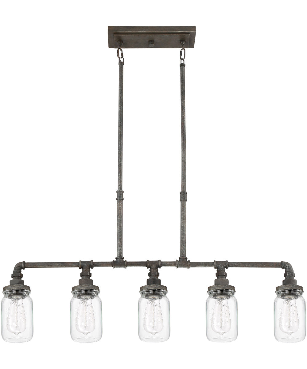 Squire 5-light Island Light Rustic Black
