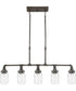 Squire 5-light Island Light Rustic Black