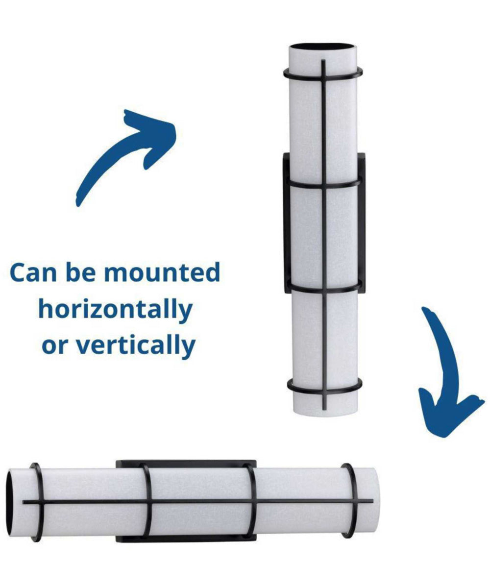 Grid LED 22-inch White Linen Acrylic Modern Style Bath Vanity Wall Light Black