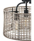 Lavelle 3-Light Mocha finish Rattan Convertible Semi-Flush Ceiling or Hanging Pendant Light Matte Black