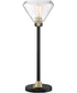 Baron 1-Light Table Lamp Black/Antique Brass/Clear Glass Shade