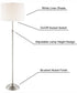 Sandoval 1-Light 3Pcs Floor & Table Lamp Set Brushed Nickel/White Shade