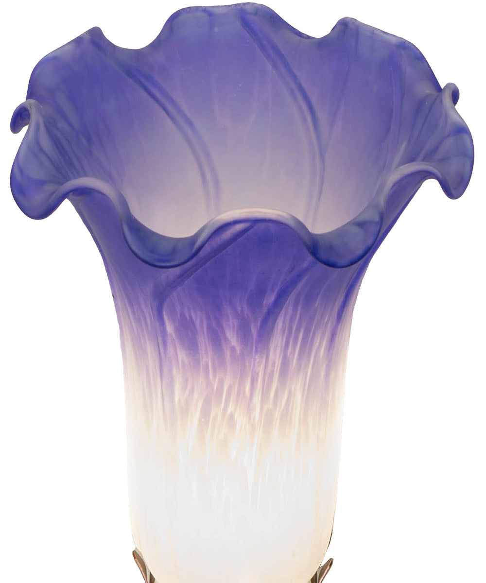 8" High Blue/White Pond Lily Victorian Mini Lamp