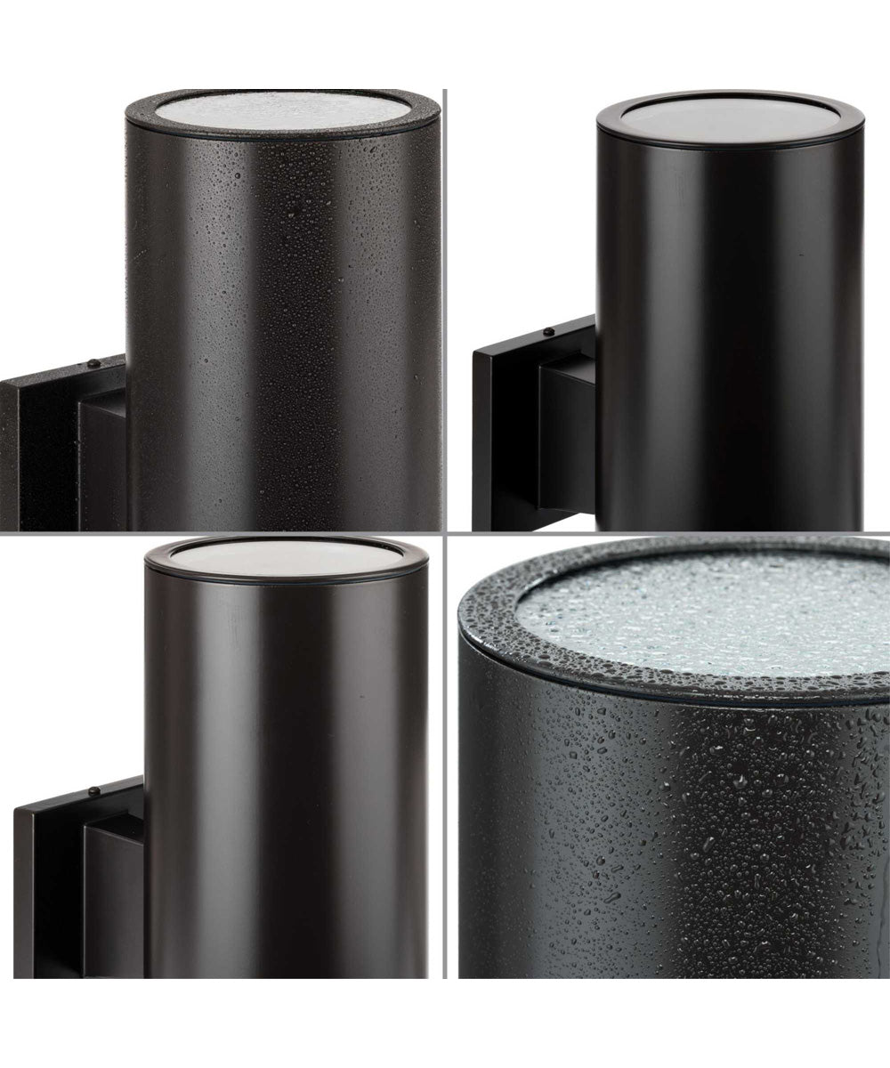 6" Outdoor Up/Down Wall Cylinder 2-Light Modern Outdoor Wall Lantern with Top Lense Antique Bronze