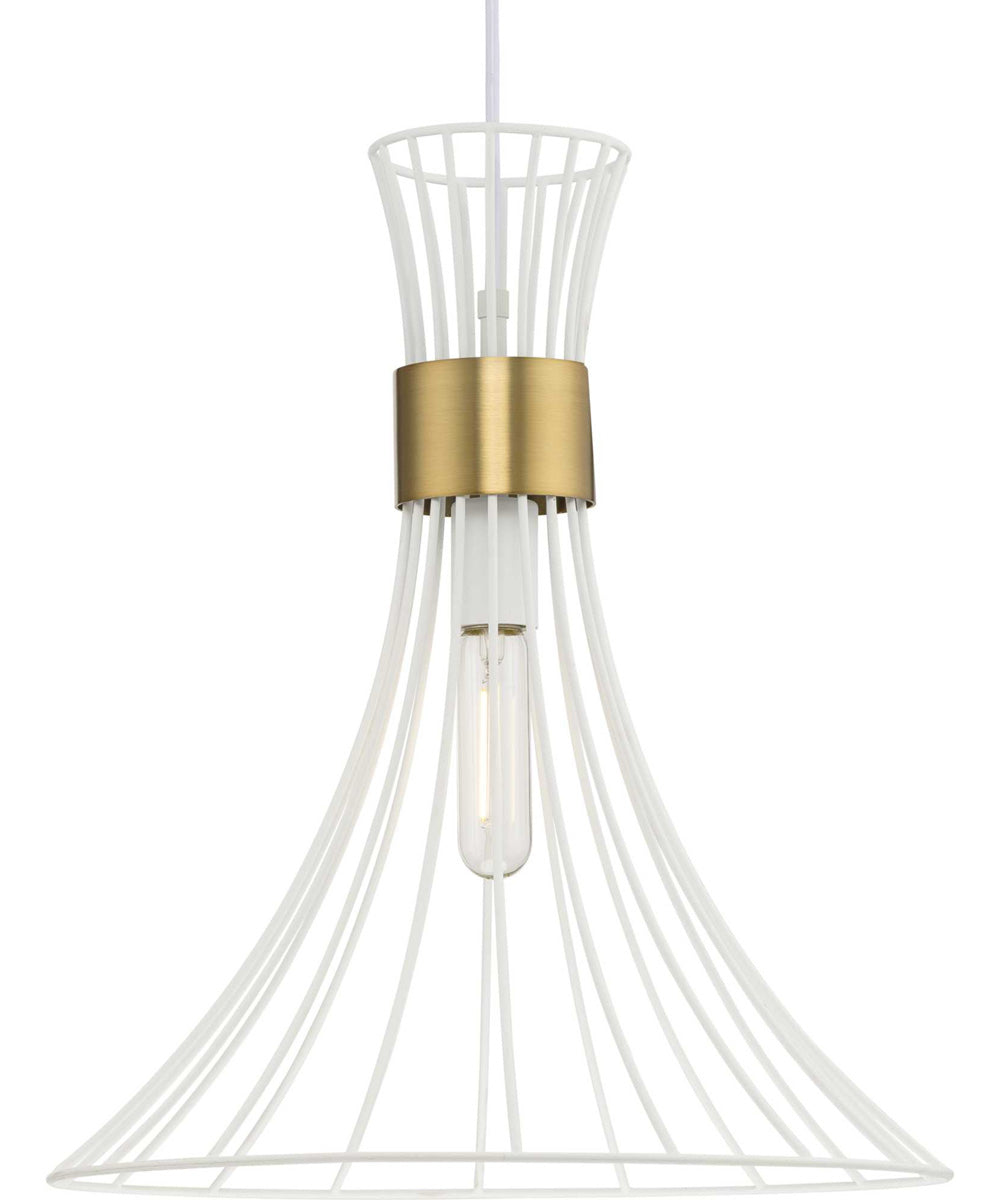 Lorin 1-Light Mid-Century Modern Metal Pendant Light Satin White