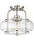Trilogy Small 1-light Semi Flush Mount Brushed Nickel