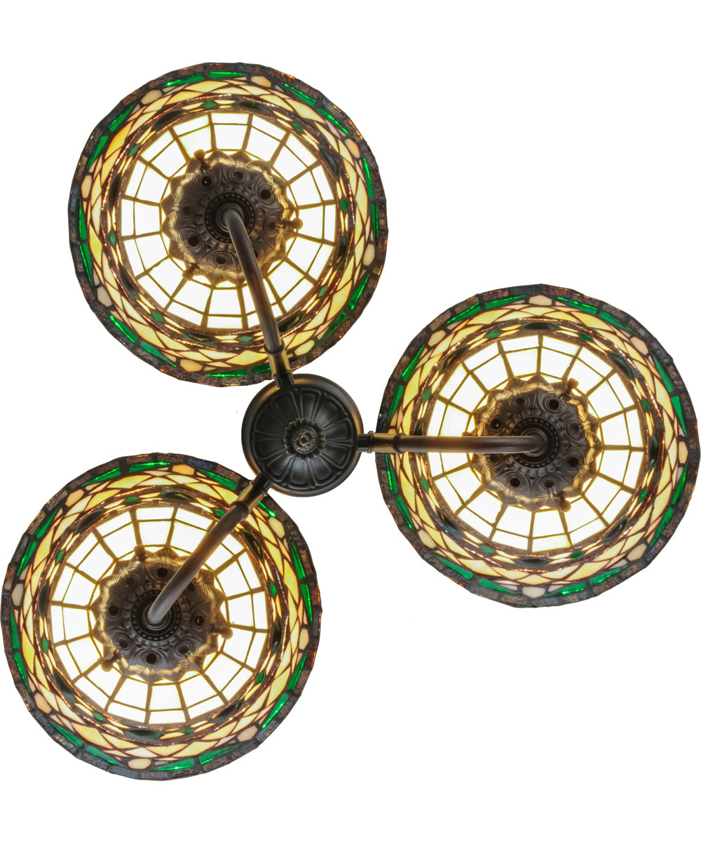 20"W Tiffany Roman 3 Light Chandelier