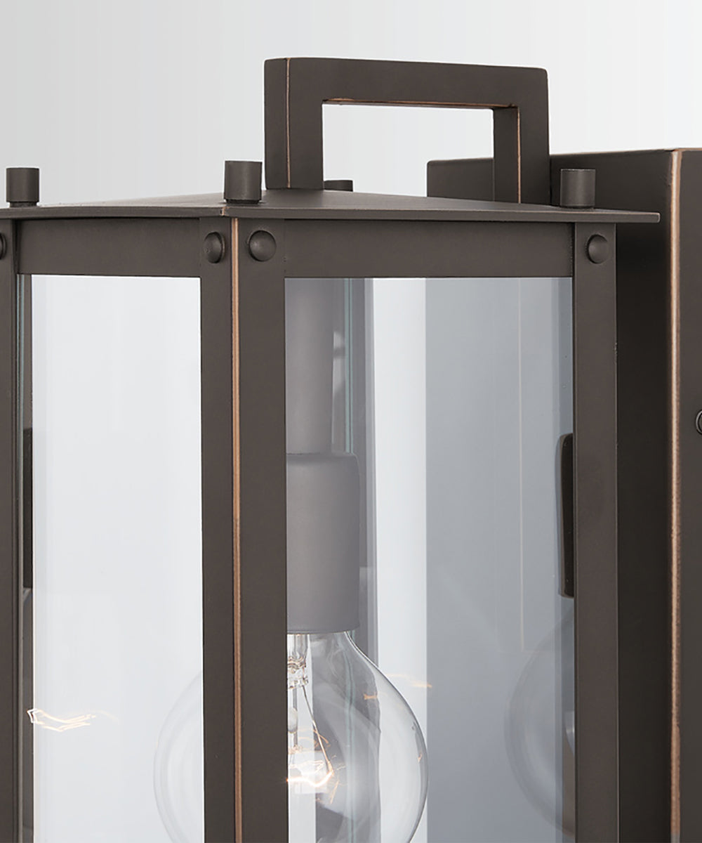 Hunt 1-Light Outdoor Wall Mount Rain or Shine - Oiled Bronze with Clear Glass